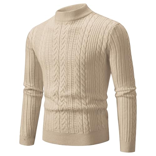 Men's Slim Fit Mock Neck Sweater Top Male Casual Pullover Winter Sweaters Tops Long Sleeve Stretchy Sweater for Men
