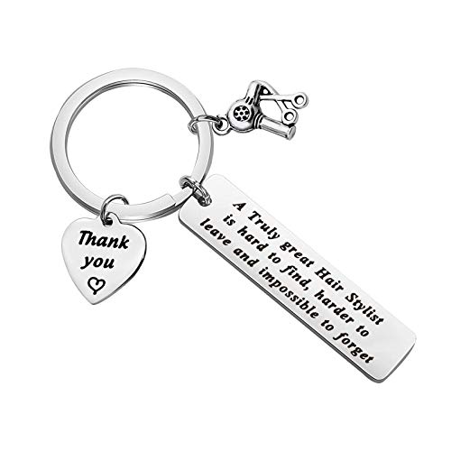 MAOFAED Hairstylist Gift Hair Dresser Retirement Gift A Truly Great Hair Stylist is Hard to Find Keychain Cosmetologist Gifts