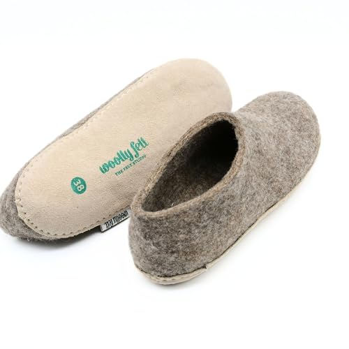 Marbled Brown Indoor Shoes, Pure Merino Wool Adult Slip On Shoes, Slippers2