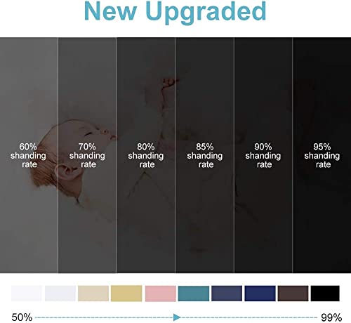 RYB HOME Blackout Curtains 63 inches Long - Energy Saving Insulation Large Window Curtain Blinds for Bedroom Living Room Dining Basement Home Office, W 62 x L 63 per Panel, Beige, 2 Pcs