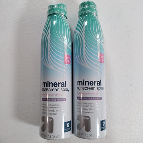 up & up mineral sunscreen spray broad spectrum spf 30 reef conscious formula (2 bottles 7.3oz ea)