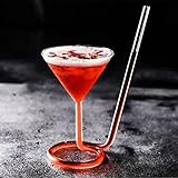 sgmedila Spiral Cocktail Glass, Creative Glass Spiral Filter Red Wine Glass, Long Tail Cocktail Straw Wine Glass Rotating Wine Glass, Transparent Red Wine Glass Wine Cup