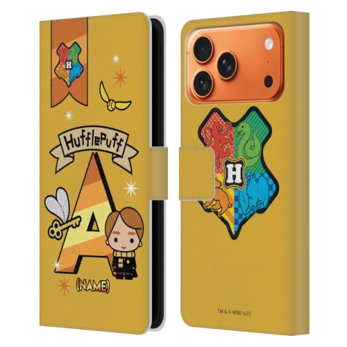 Étui portefeuille personnalisé Hufflepuff iPhone 17 Pro Max coque anti-choc Harry Potter