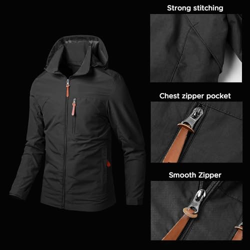Chaqueta impermeable para hombre con capucha miniatura 7
