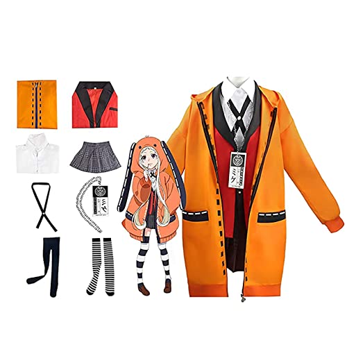 Taikcsut Halloween Yomoduki Runa Cosplay Costume Full Set Outfit Anime Gambler School Uniform Full Set Outfit for Girls(XL)