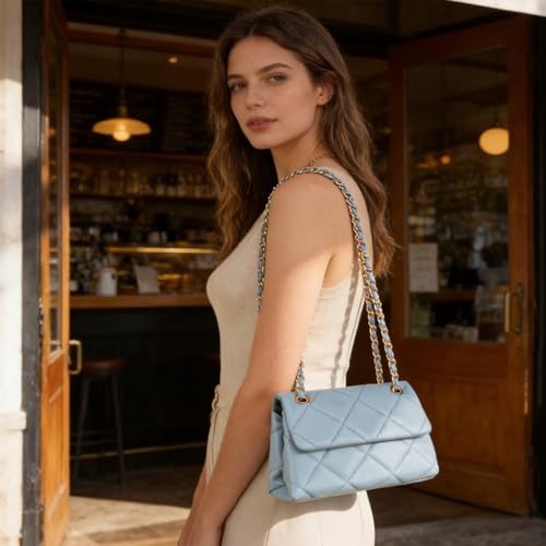 Image of Gladdon Quilted Crossbody Purses for Women Small Ladies Shoulder Bags with Chain Trendy Clutch Purse Cute Designer Bag
