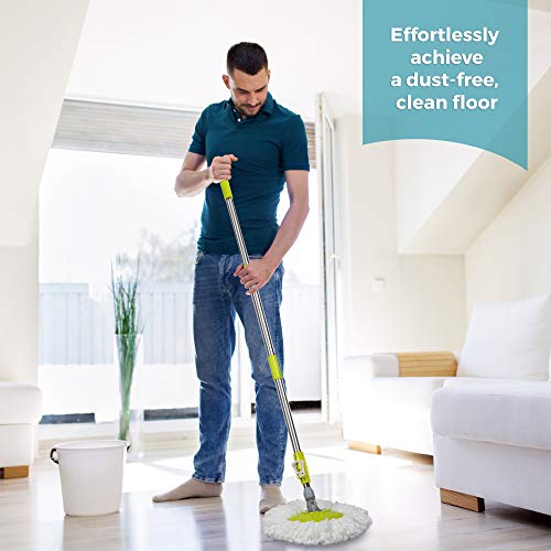 Green Direct Mop Stick Spin Mop Deluxe Bucket Cleaning System (Mop Stick and Microfiber Mop Head Included) - Thumbnail 4