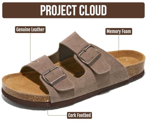 Image of Project Cloud Mens Sandals, 100% Genuine Leather Mens Slides (Heritage)