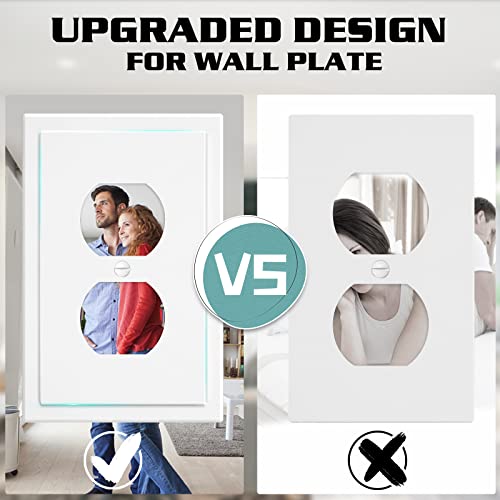 1-Gang Modern Edge Decorative Wall Plate Cover Switch Outlet Single Duplex Electrical Faceplate For Light Switches, Smart Switch, Gfci, Dimmers, Receptacle, Usb Outlet (4 Pack, Single Duplex) #TOP1