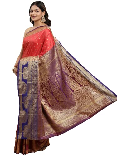Image of Panzora Women's Banarasi Silk Saree With Unstitched Blouse Piece