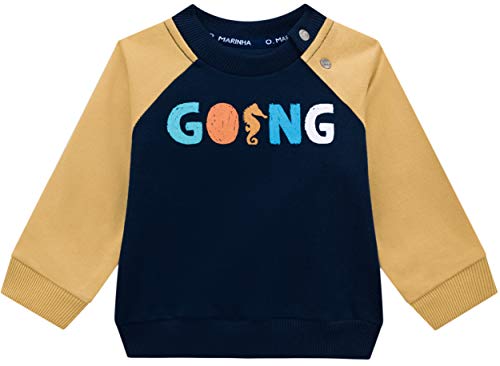 Blusa Em Moletom Onda Marinha Tamanho:P;Cor:Azul-marinho