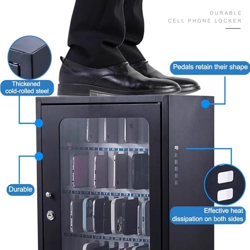 Wall-Mounted Cell Phone Locker with Secure Lock - Durable Metal Storage Cabinet for Schools, Churches, Airports - Portable & Compact Design (8x9in) - Ideal for Safe Storage