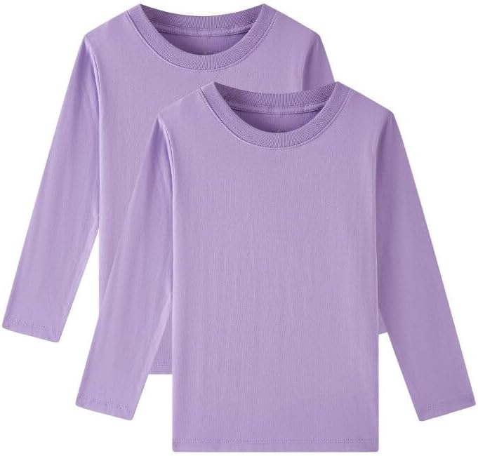 Huata Boys Girls Long Sleeve T-Shirt Unisex Crewneck Tee 2 Packs - Image 4