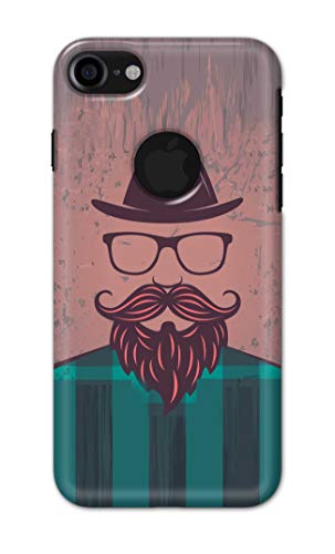 Image of PRINTFIDAA Man Icon with Beard Shirt Hipster Printed Designer Hard Case for Apple iPhone 7 Logo (4.7 inch) / iPhone 8 Logo (4.7 inch), A1778, A1660 Back Cover -(e) RPM1001