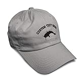 Custom Soft Baseball Cap Catfish B Embroidery Wild Animals Catfish Embroidery Twill Cotton Dad Hats for Men & Women Light Grey Personalized Text Here