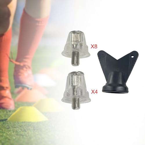 12x Soccer Anti Slip Football Boot Spikes Rugby Universal Firm Ground Cleats for Athletic Sneakers with Wrench Clear3