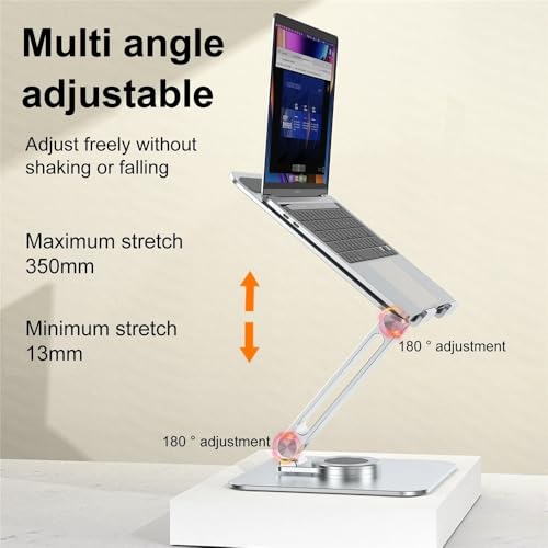 Support Réglable PC Portable Aluminium Ergonomique Support Tablette Ventilé