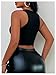 RoseSeek Women's Sheer Mesh Sleeveless Tank Top Slim Fit Crew Neck Crop Tops Party Club Tops Black Large