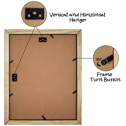 Golden State Art, 28 x 35 cm schwarzer Bilderrahmen aus massivem Kiefernholz und gehärtetem Glas, Display für 20,3 x 25,4 cm große Bilder mit Passepartout oder 28,9 x 35,6 cm große Bilder ohne – Bild 6