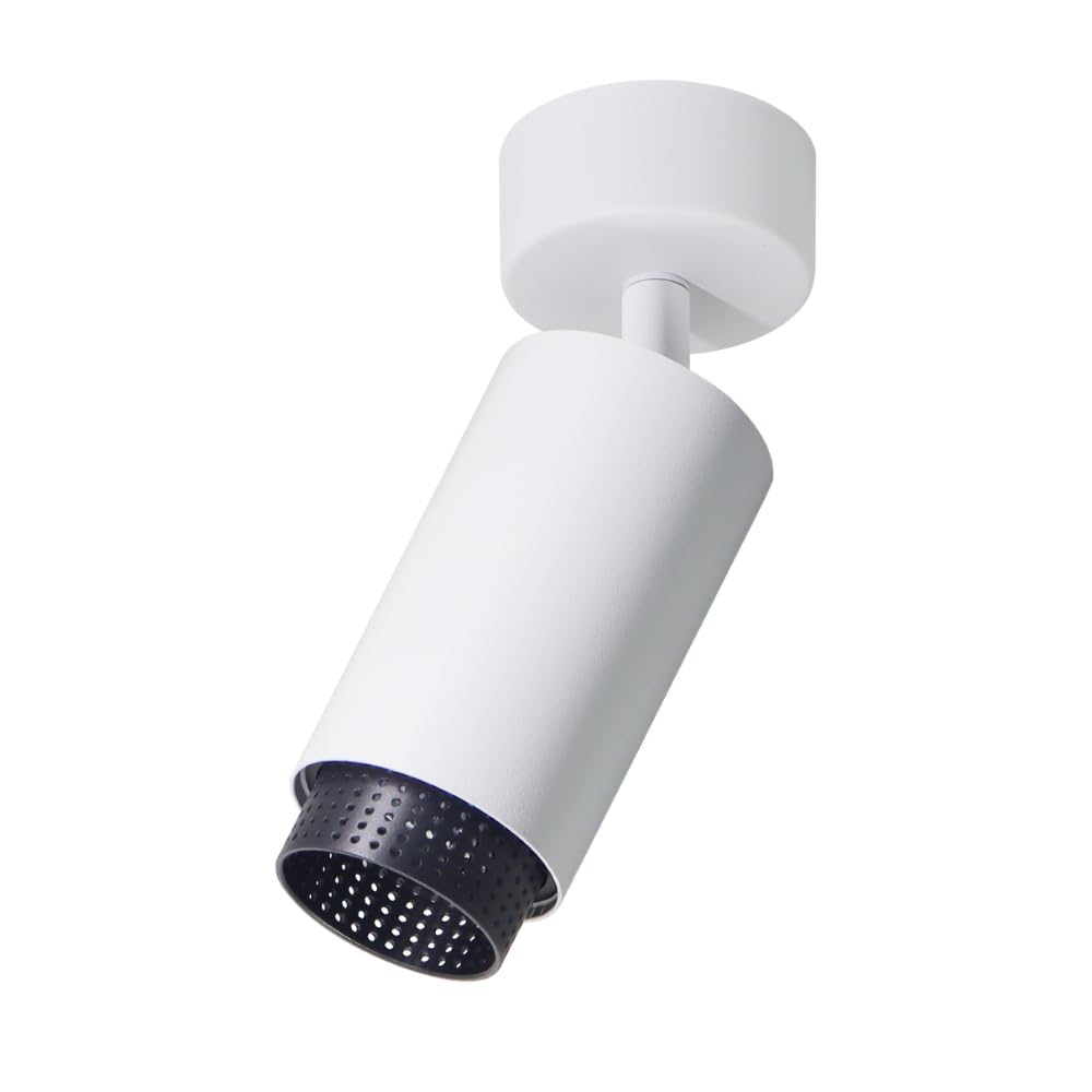 LUXULA LED Deckenleuchte Aufbauspot schwenkbar 1-flammig 10 Stück, GU10, Aluminium, IP20, Aufputz Deckenstrahler/Deckenspot 230V, perforierter Innenring, modernes Design, Weiß/Schwarz