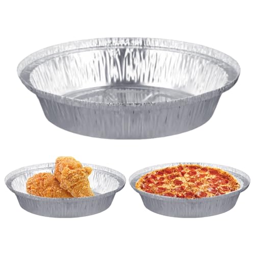(10 stuks) 6 inch aluminiumfolie taartpannen, wegwerp en recyclebare grote taartpan, foliepannen voor bakken, koken, vriezerbestendig, ronde foliepannen, lichtgewicht maar stevig - gelijkmatige