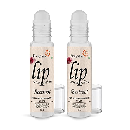 Image of Roll On Lip Serum Beetroot Brightening Pink Lip Serum Lightening & for Dry Lips BEETROOT (Pack of 2, 20 g)