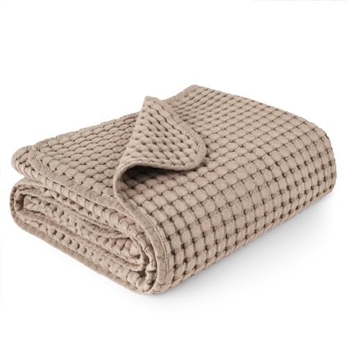Image of Konssy Waffle Baby Blanket for Boys & Girls, Soft Newborn Swaddle Blanket | Waffle Knit, Cozy Crib Blanket Neutral for Nursery, Stroller & Toddler Bed, Machine Washable, 41 inch x 37 inch(Clay)