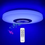 【Nachtlicht】Der Nachtlichtschalter auf der Fernbedienung kann das Licht auf den Nachtlichtmodus einstellen. Bluetooth Lampe bietet Sie eine gute Umgebung für den Schlaf von Kindern.