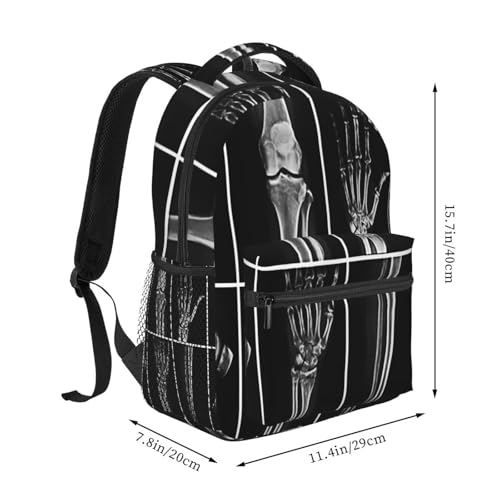X Ray Skull Radiology Backpack for Men Women, Travel Laptop Backpack Computer Bag Daypack for Business Work Weekender2