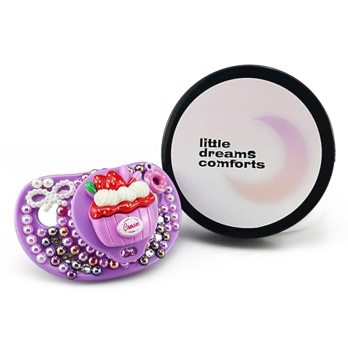 Image of Adult Sized Pacifier Purple Red Icecream Pattern Pacifier for Adults