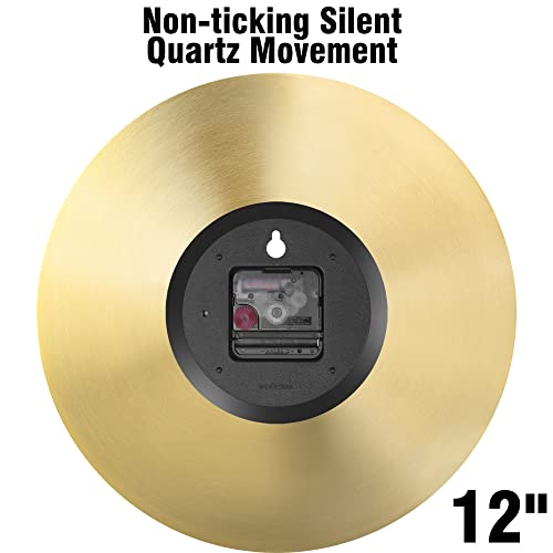 M Myecogo 12 Inch Wall Clock Pure Copper Minimalist Silent Non Ticking Battery Operated Creative Art Decorative Rounded Wall Clock For Living Room Bedroom (Copper) #TOP5