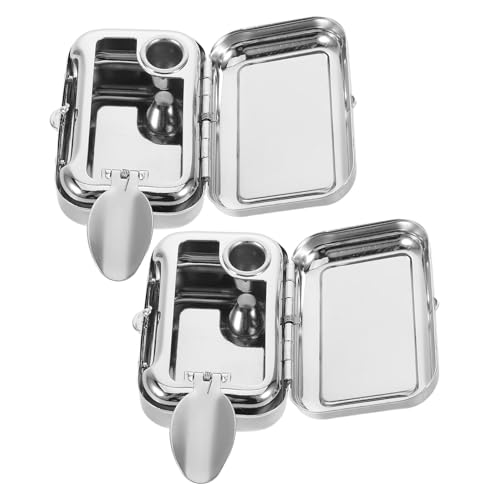 ANDRESLAD 2 Mini Ceniceros Impermeables De Acero Inoxidable para El Hogar Y El Coche De Bolsillo para Pesca Color Naranja