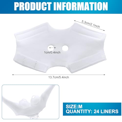 Image of Nuanchu 24 Pcs Nasal Pillow Liner for CPAP Cushion Nasal Cushion Pillow Covers Cotton Liners Skin Sleep Protector Compatible Comfort Reusable Reduce Noisy Air Leaks and Irritation (White)