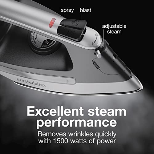 Proctor Silex 14250 Steam Iron For Clothes With Durable Stainless Steel Soleplate, 1500 Watts, 8’ Retractable Cord thumb #3