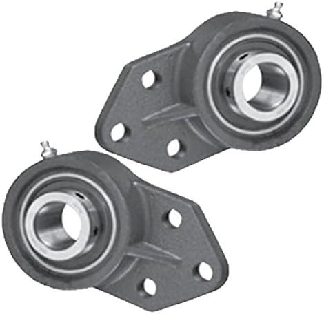 2X 20mm 3-Bolt Flange Bracket Unit Cast Iron UCFB204 Mounted Bearing UC204+FB204
