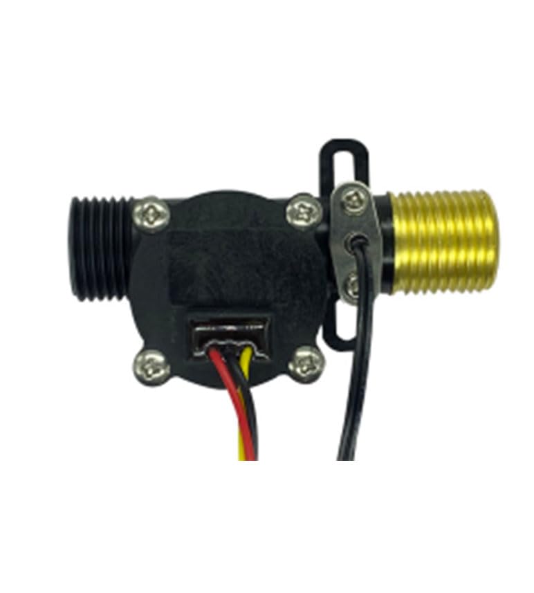 HJJSFM07 Liquid Flow Meter Coffee Machine Flow Valve Water Purifier Hall Liquid Flow Sensor Pulse Signal with NTC Temperature Control Probe, Pack of 2