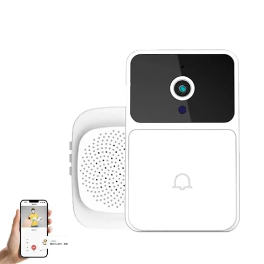 Campainha Com Câmera Wifi Sem Fio Inteligente Tempo Real com App Interfone Com Áudio 110v/220v Vinwer