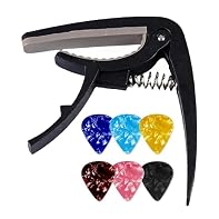 [Quick and Easy to Use] This guitar capo allows for quick, one-handed key changes and is suitable for acoustic, electric guitars, and ukuleles. The quick-change design ensures smooth transitions without damaging the strings or fretboard. [Durable and...