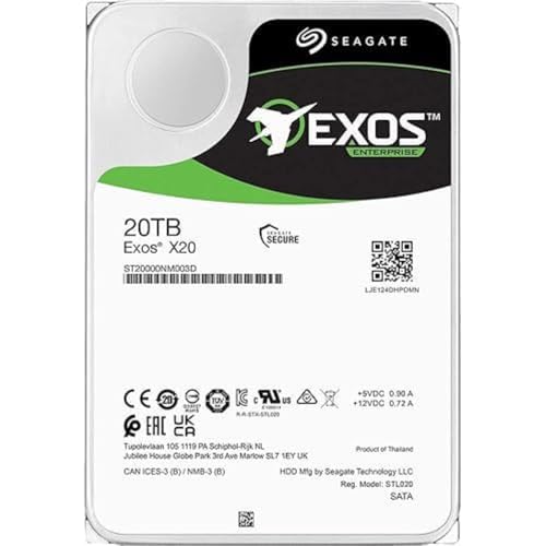 Image of Seagate Exos X20 ST20000NM003D 20 TB Hard Drive - Internal - SAS (12Gb /s SAS) - Conventional Magnetic Recording (CMR) Method