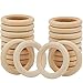 Produktbild Wednesday(45mm18STK)Holzringe zum Basteln,Holzring Hölzern für Basteln und Anschlussstück Schmuck Machen Hölzern Kunst Unvollendete Ring Kreis Holzringe fürzu Hause DIYKunst Herstellung,makramee ring