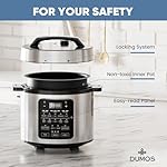 DUMOS 12-in-1 Electric Pressure Cooker 6 QT Stainless Steel Multi Cooker Electric for Pressure, Rice, Steamer, Yogurt Maker, Slow Cook,Meat Stew, Cake, Porridge, Multigrain - Image 5