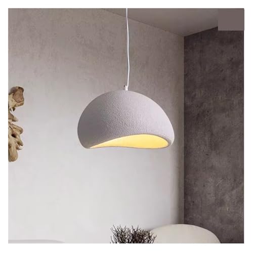 Chandelier japonais minimaliste salon grande suspension crème et grise de 100cm