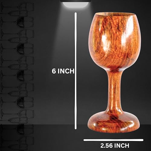 ANTIQUANA Vintage Communion Cup - Wooden Wine Goblet, Holy Communion Gift, 5oz, 6" Christian Cup for Eucharist, Kiddush, Congregations (1Pc) - Thumbnail 3