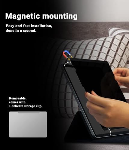 Image of Magnetic 4 Way Privacy Screen for iPad 10.2 Inch (2021 /2020 /2019, 9 /8 /7Gen) | Snap On Installation, Removable Anti Blue Light Glare Anti Fingerprint Screen Protector Privacy Filter