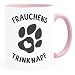 Produktbild MoonWorks® Kaffee-Tasse Spruch Frauchens Trinknapf Hundepfote-Motiv Becher Bürotasse Tasse Hundeliebhaber rosa unisize