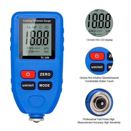 Medidor Digital de Espesor de Pintura TC100 Azul miniatura 3