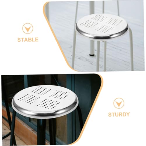 Siège Rond de Bar en Acier Inoxydable aux Bords Poncés Lisses - 5