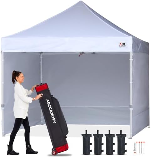 ABCCANOPY Easy Pop Up Canopy Tent with Sidewalls 10x10 Commercial...