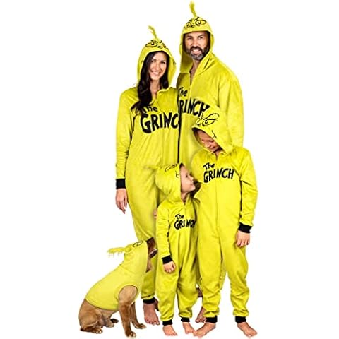Prestigez Womens, Adult and Kids Matching Fleece Onesie Pajamas Hooded Costume, Green, 10 Cover