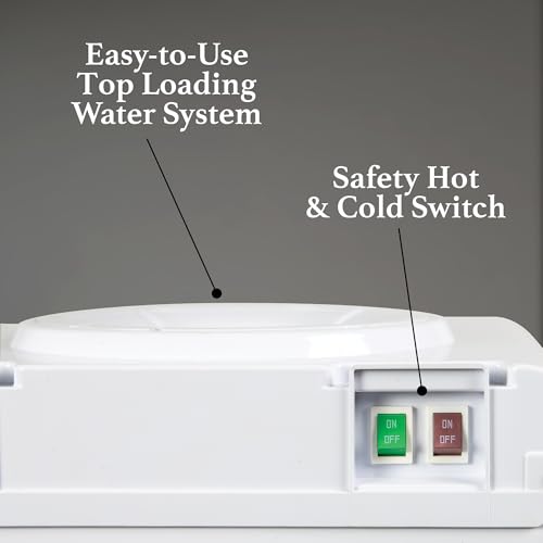 Image of Igloo Top Loading Water Cooler with Removable Drip Tray & Energy-Saving Features- Water Tower with Hot & Cold Temperature Settings- Water Dispenser Fits 3 & 5-Gallon Jugs with Child Safety Lock- White